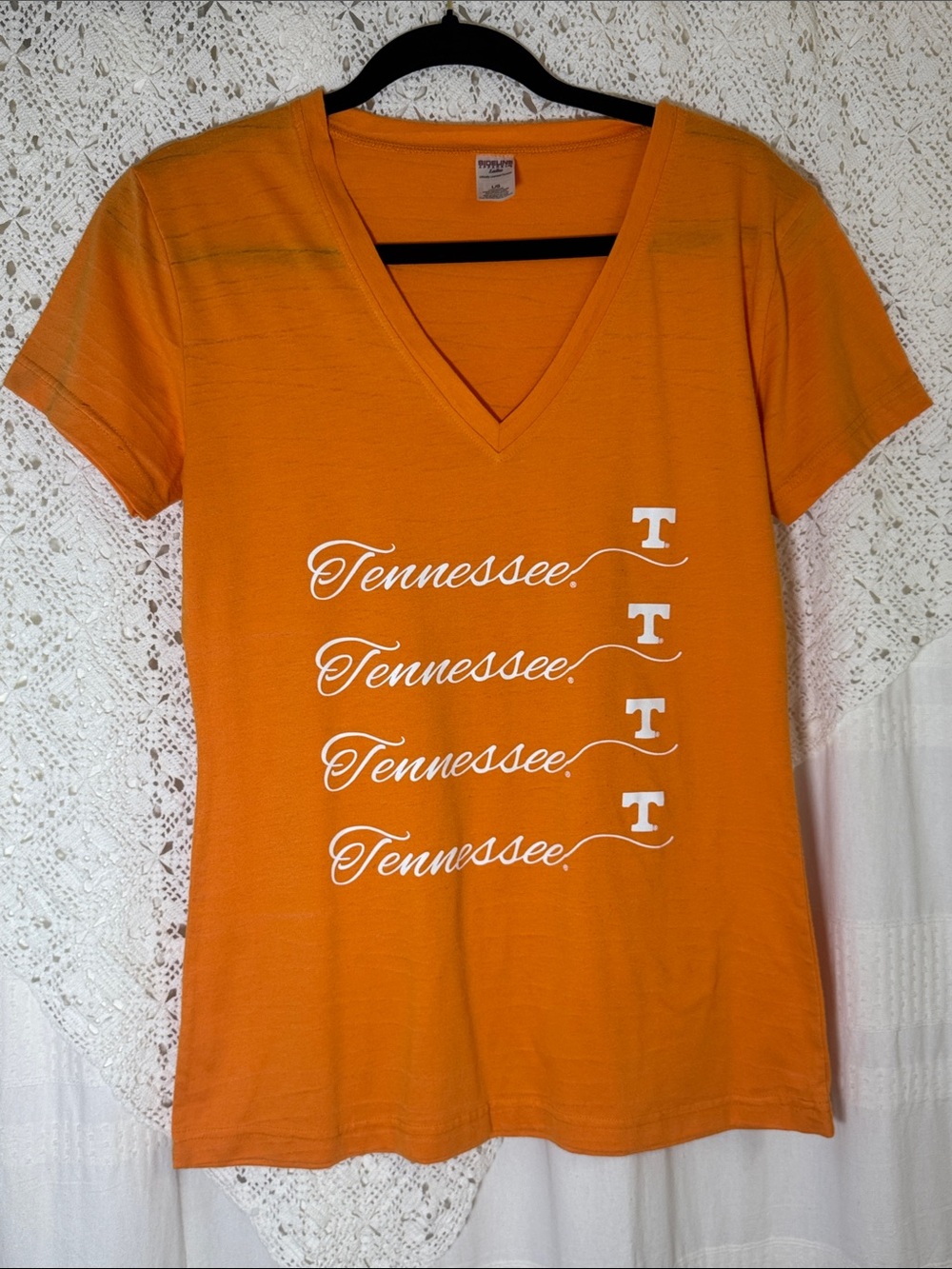 Tennessee Women’s Script V-Neck Tee - Orange